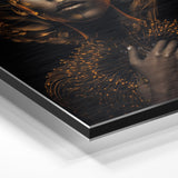 Fille aux fleurs d'or