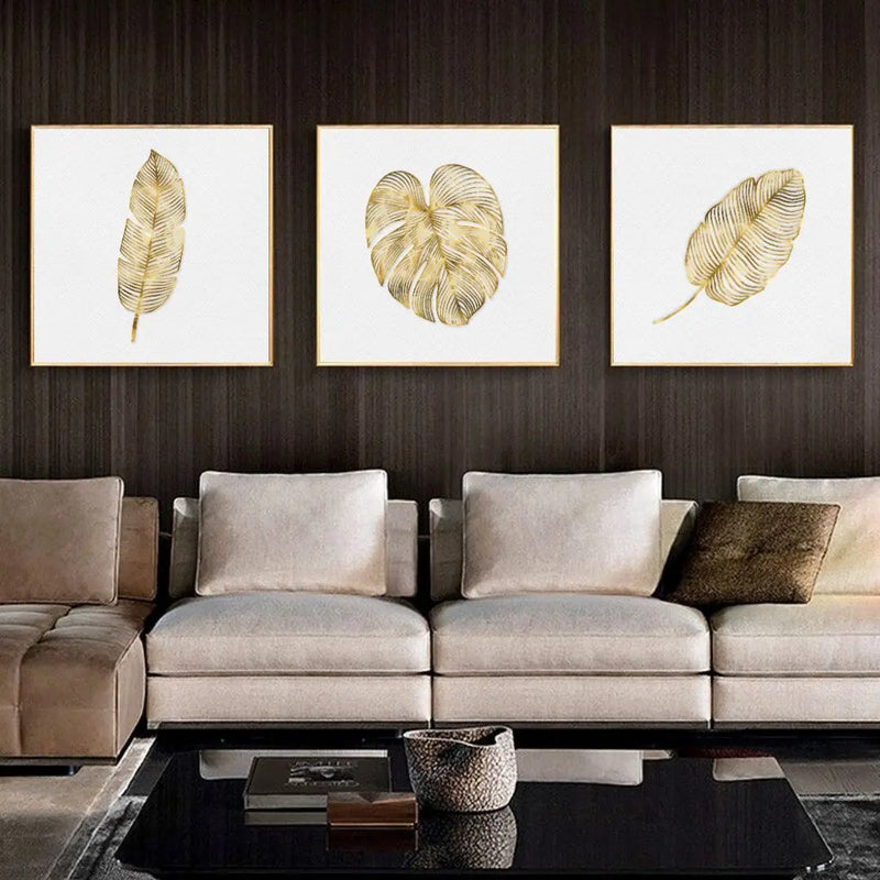 Janu Golden Leaves White Janu Canvas